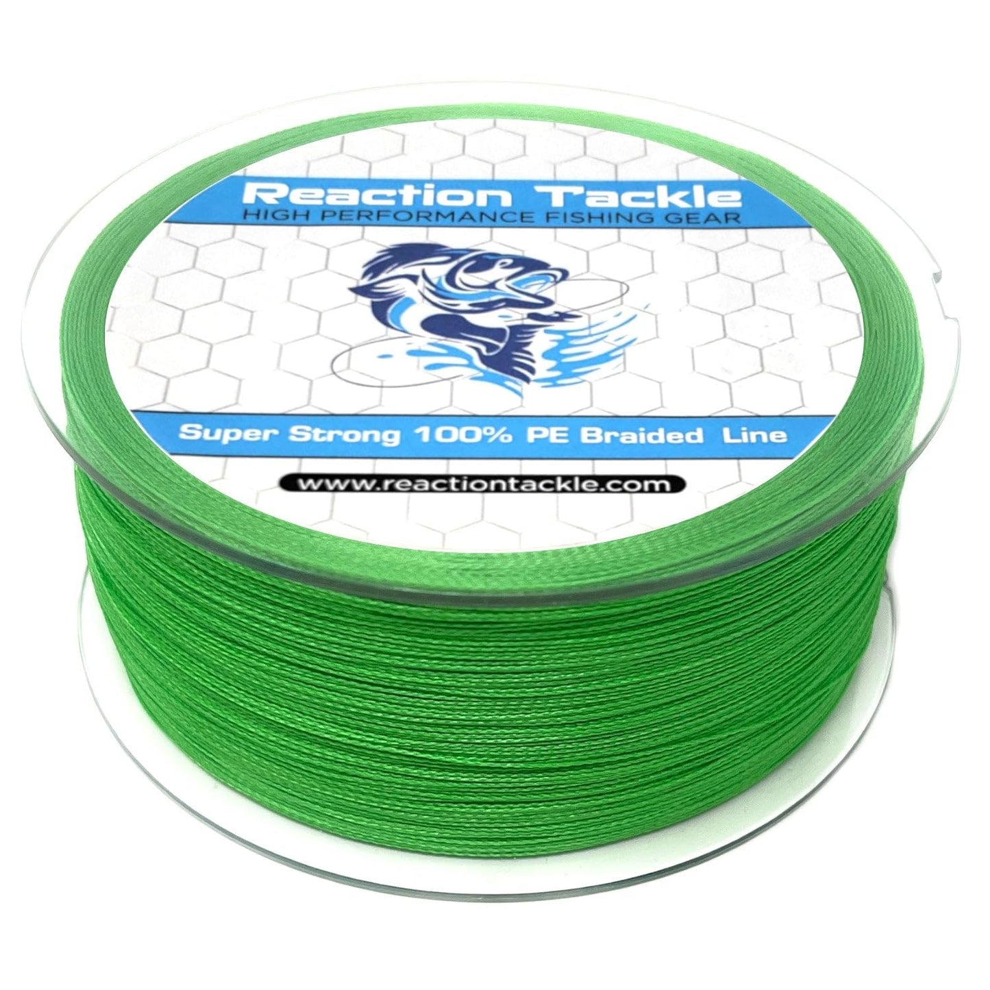 Reaction Tackle Braided Fishing Line Hi Vis Green 10LB 150yd