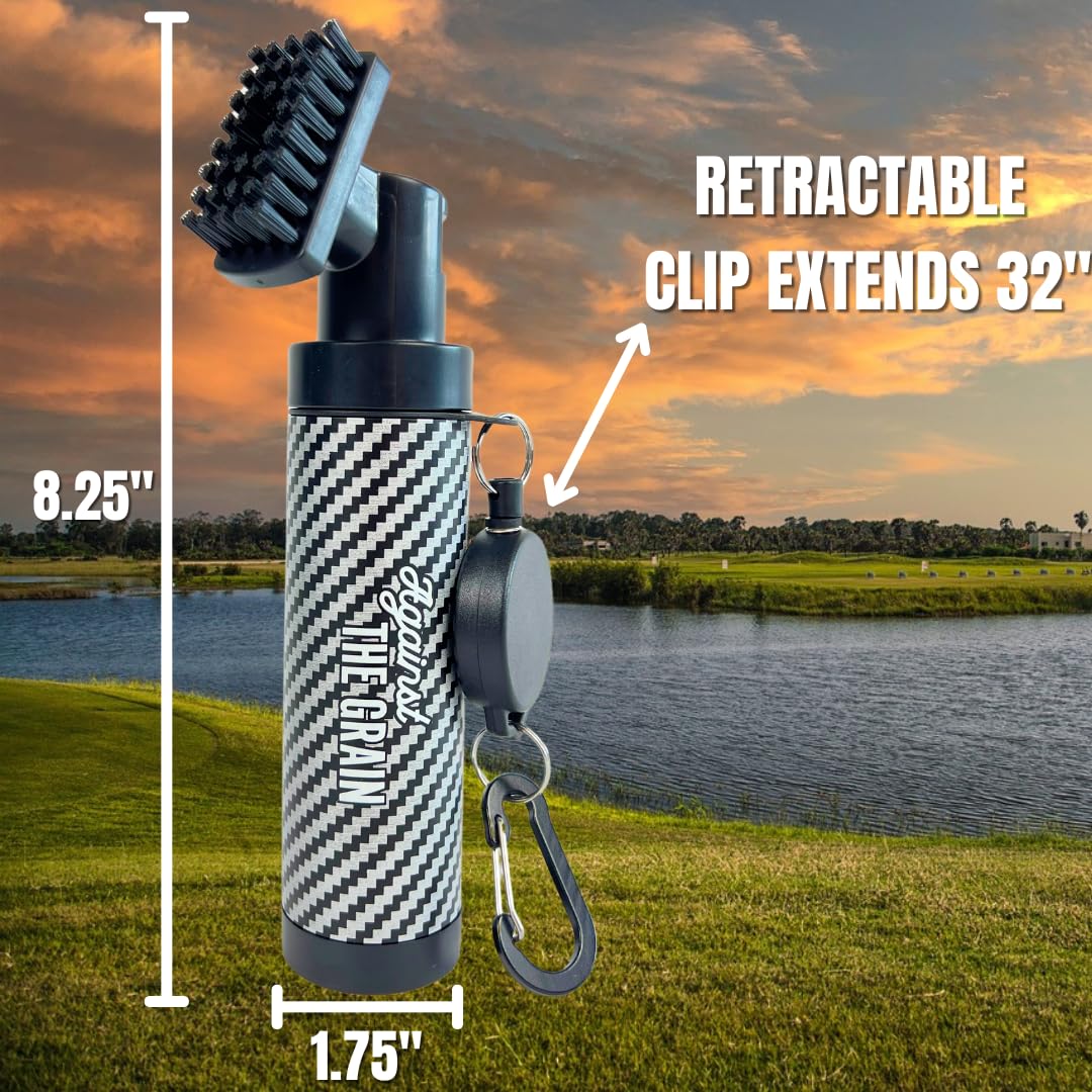 Pro Golf Club Brush Cleaner with 5oz Water - Golf Club Cleaner Brush with Water, Retractable Golf Club Brush, Golf Cleaner Brush, Golf Brush and Groove Cleaner, Golf Club Scrubber, Golf Water Brush