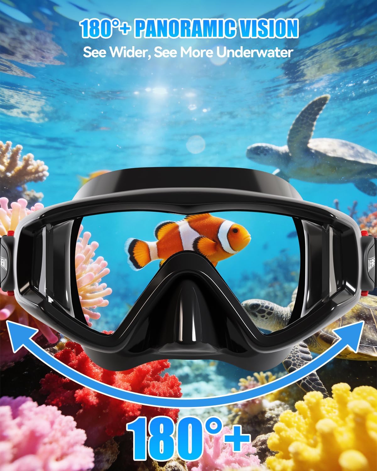 Aegend Swim Goggles - 220° Wide View Anti-Fog Design for Adults & Kids | Includes Mesh Bag for Pool & Beach Swimming