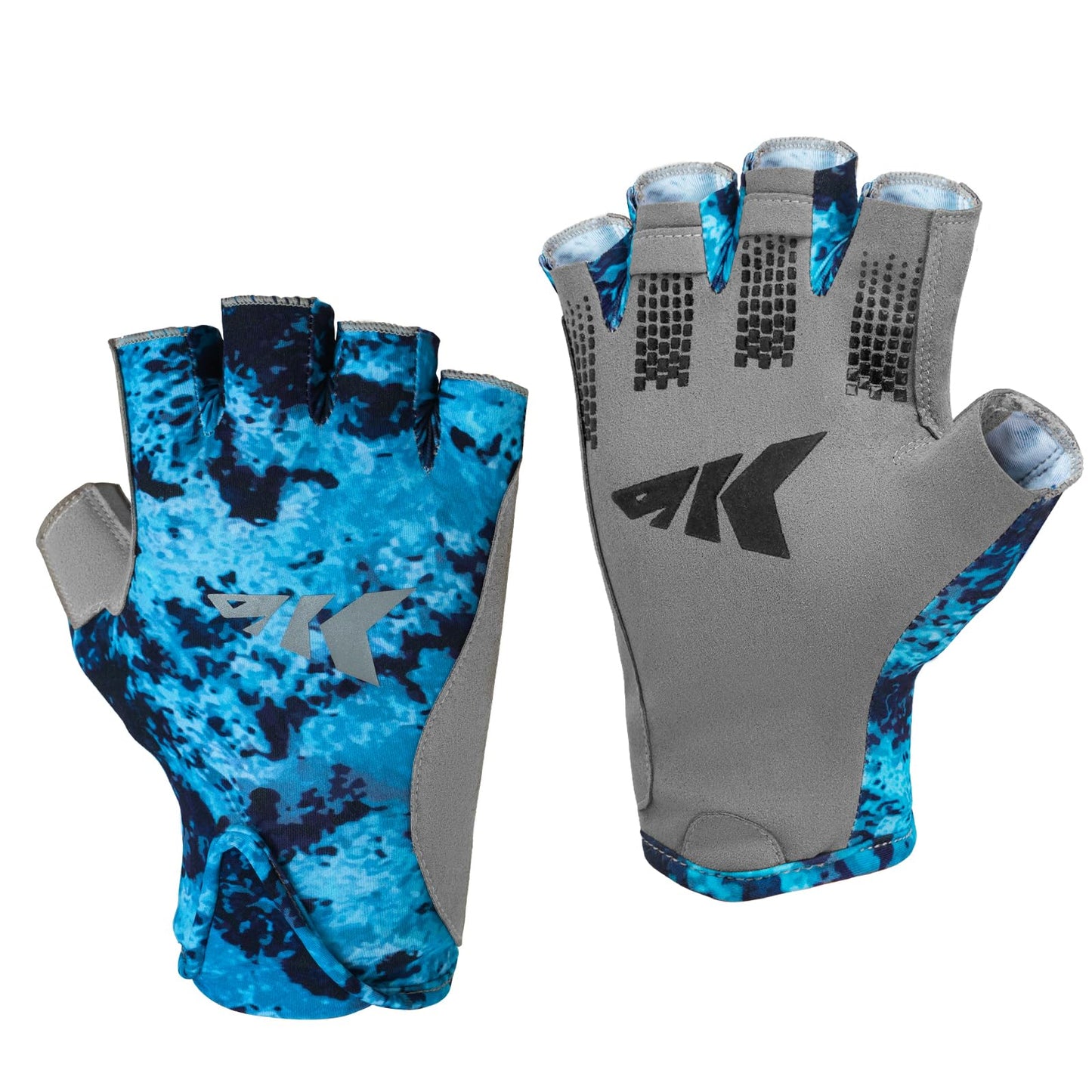 KastKing Gill Raker Gloves, UPF 50 FrostWeave Yarn Cooling Fabric, Non-Slip Grip, Quick-Dry, Short Cuff Comfort, Reflective Logo, Fishing, Hiking, Outdoors