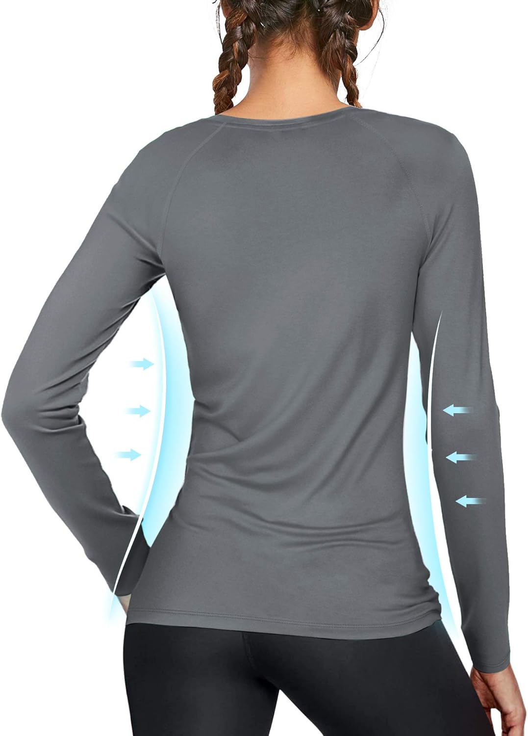 Women's UPF 50+ Sun Protection Long Sleeve Swim Shirt - Athletic Rash Guard for Hiking & Running
