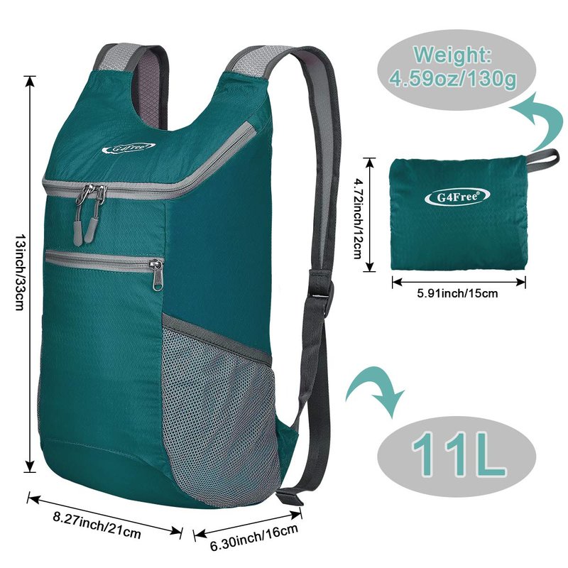 G4Free Lightweight Packable Hiking Backpack for Men Women Small Hiking Daypacks Foldable Shoulder Pack Casual Outdoor Bag 11L