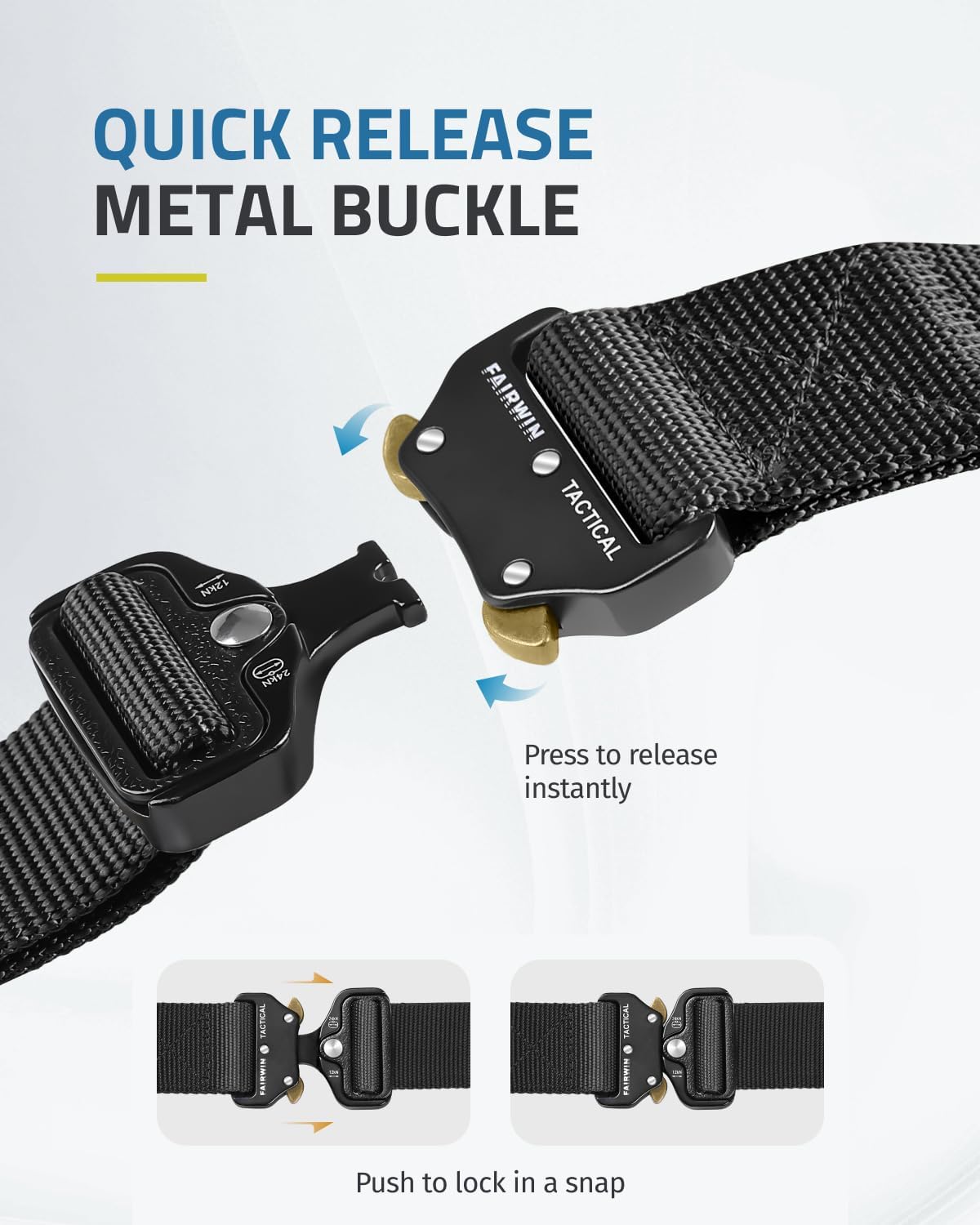 Men's Tactical Belt - 2 Pack 1.5 Inch Military Web Belt | Durable Nylon Work Tool Belt