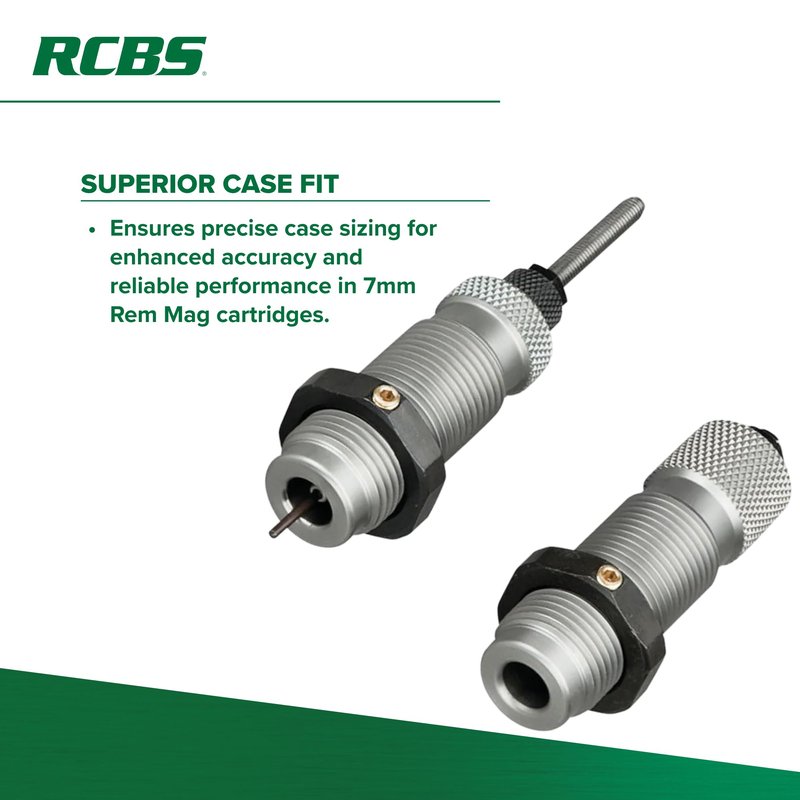 RCBS Full-Length Die Set 7mm Rem Mag, Reloading Die Set for Full-Length Sizing of 7mm Remington Magnum