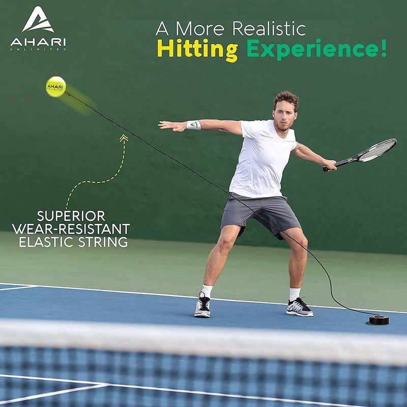 Ahari Unlimited Premium 3 Replacement Tennis Rebound Balls, String & Wristband - Portable Self Practice Training Exercise Sport Equipment, Trainer for Solo Training (3 Pack)