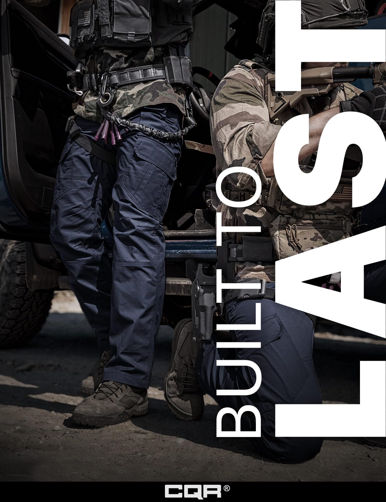 CQR Men's Tactical Pants, Water Resistant Ripstop Cargo Pants, Lightweight EDC Work Hiking Pants, Outdoor Apparel, Duratex Mag Pocket Police Navy, 38W x 30L