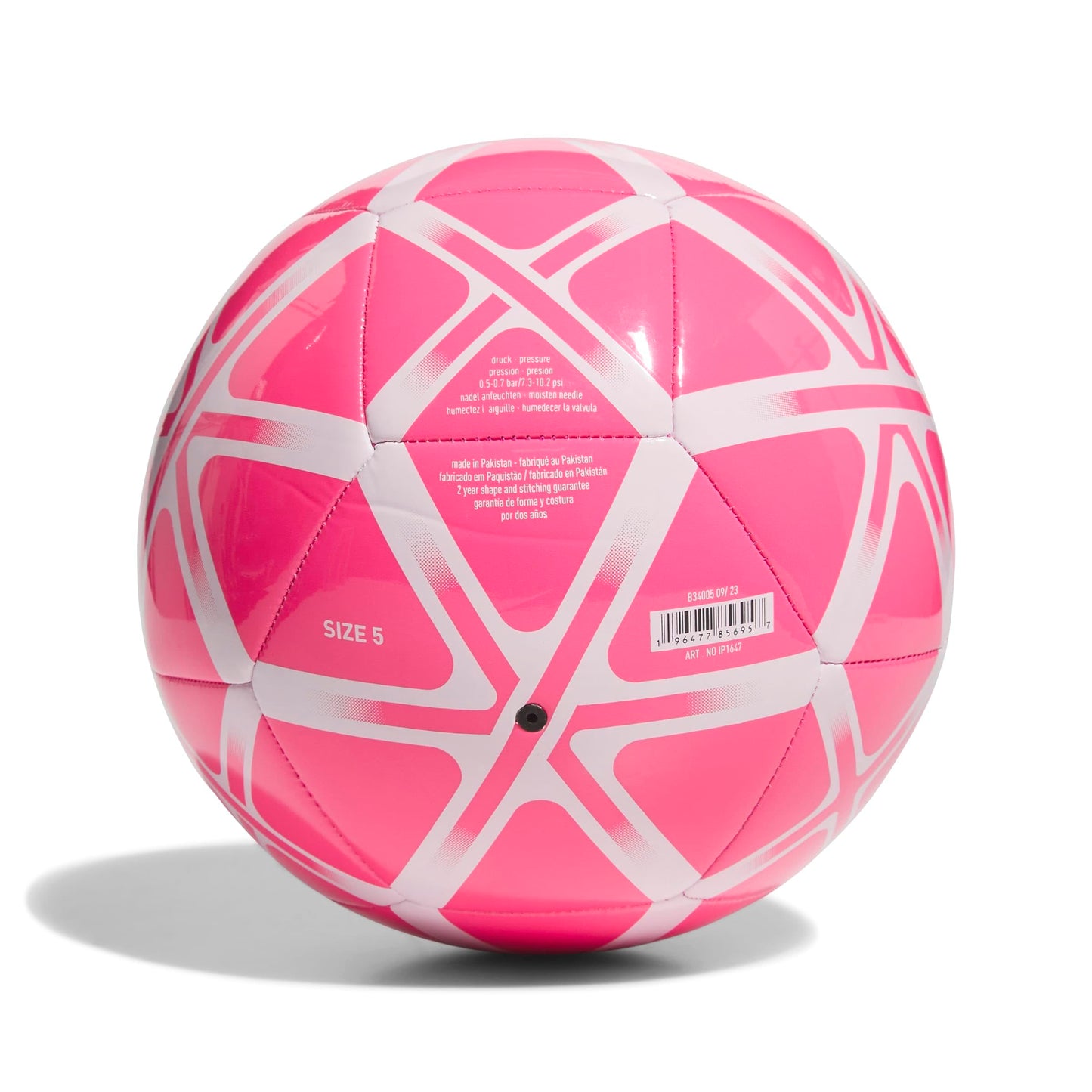 Adidas Unisex Starlancer Club Soocer Ball, Solar Pink/White, 4