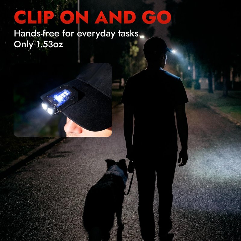 WARSUN Mini Keychain Flashlight 300 Lumens, 2-Pack – Rechargeable Magnetic EDC Cap Light, Clip-On Pocket Light with COB Wide Beam for Work, Camping, Dog Walking