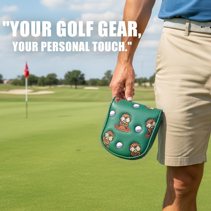 Golf Mallet Putter Cover for DF3 Center Shafted Putter Head Cover Mallet Putter Headcover Magnetic Synthetic Leather Mallet Putter Cover Club Protective Case for Men (Tropical Flowers)