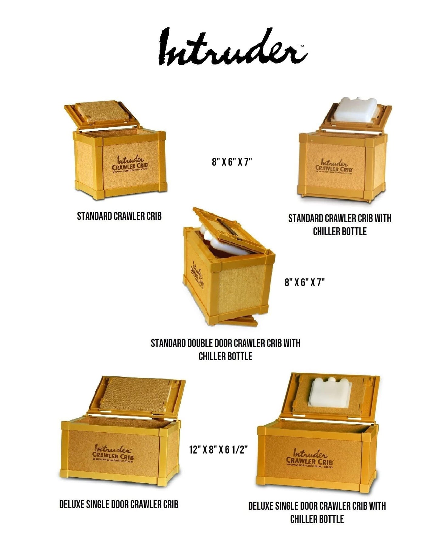Intruder CrawlerCrib Nightcrawler Worm Bait Box, Keeps Bait Fresh, Packed with Good N' Lively Worm Bedding, Small Medium Large Deluxe (Large Single Door w/Chiller)