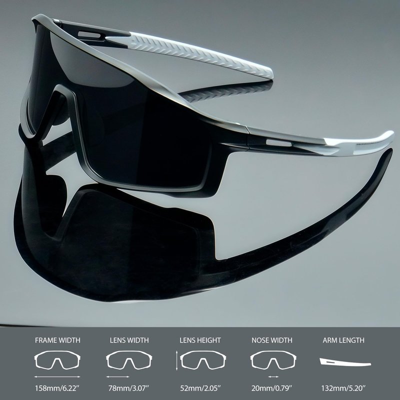 Joopin Oversized Sports Sunglasses Men Women Polarized Wrap Around Sun Glasses UV400 Protection Shades Sunnies (Black)