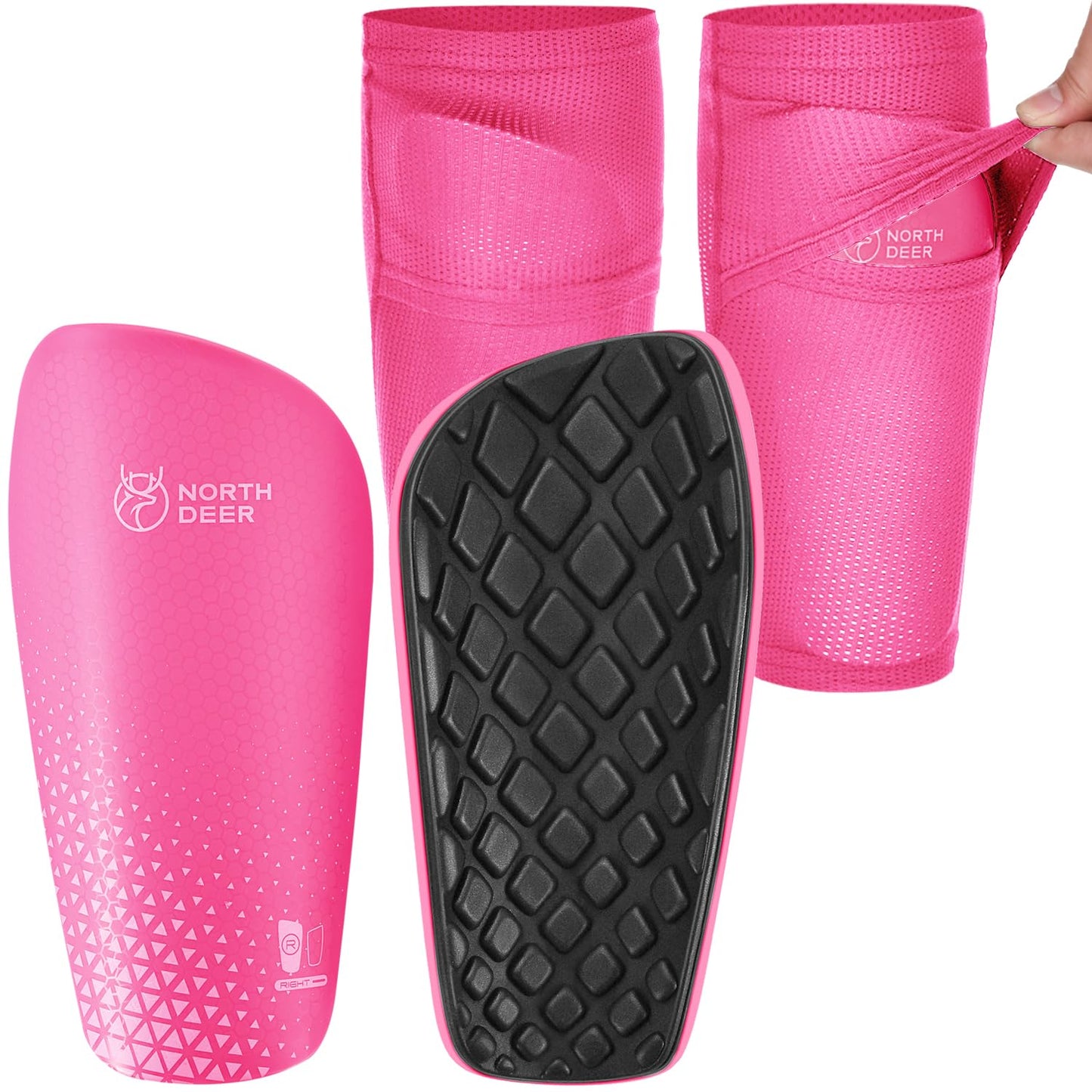 Soccer Shin Guards for Boys incl. Sleeves with Optimized Insert Pocket