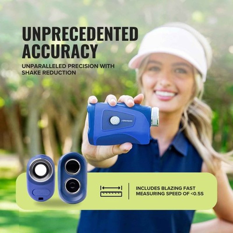Stripebird - Pro Tour Golf Rangefinder with Slope (Blue) - Range Finder Golf with Ultra-Strength Magnet - Laser Rangefinder w/Slope Technology & Flag Pole Lock Vibration - Golf Range Finder