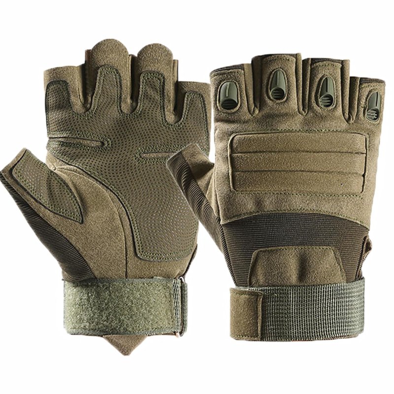 NuCamper Half Finger Tactical Gloves for Men,Touchscreen Fingerless Airsoft Gloves for Outdoors Hunting Motorcycle Cycling Work Gloves