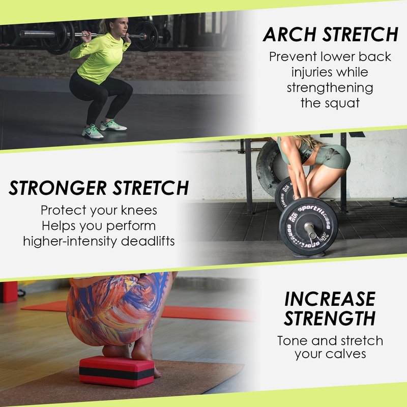 Socpuro 2Pcs Cork Squat Wedge Block, Non-Slip Slant Boards, Ramp Platform for Elevate Heels and Squat Support