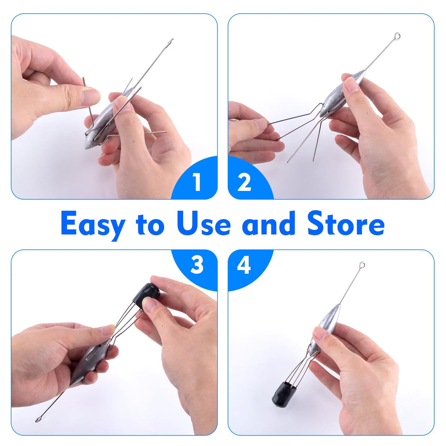 Dr.Fish 2 Pack Sputnik Sinker Spider Sinker Surf Fishing Lead Weight Pyramid Saltwater Beach Casting Sea Fishing 5oz
