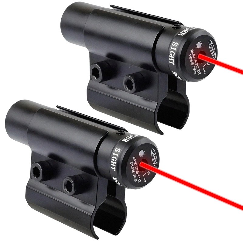 LECPECON Red Dot Laser Sights Compact Tactical Laser Sight Scope with Barrel Clamp Mount for Rifle Shot Gun 2PACK