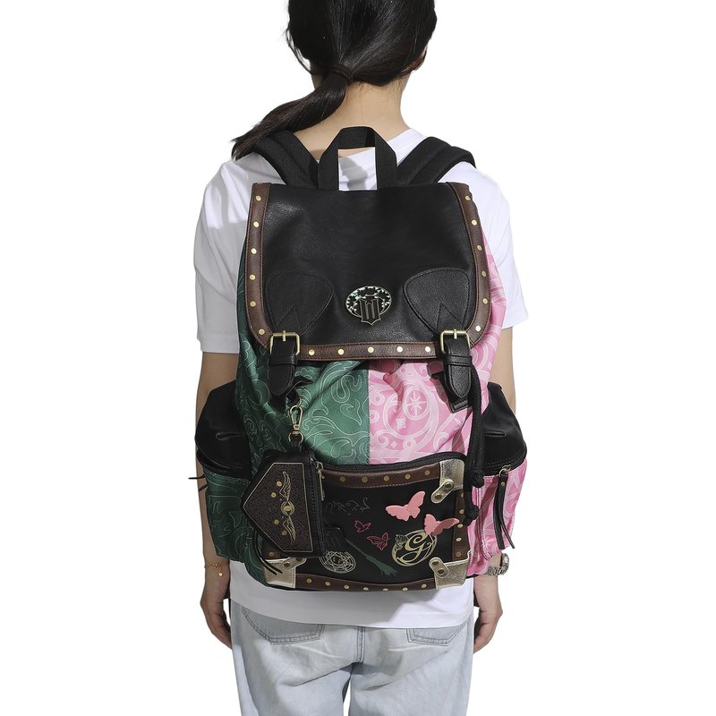 Bioworld Wicked Magical Icons Spilt 18" Pink & Green Rucksack