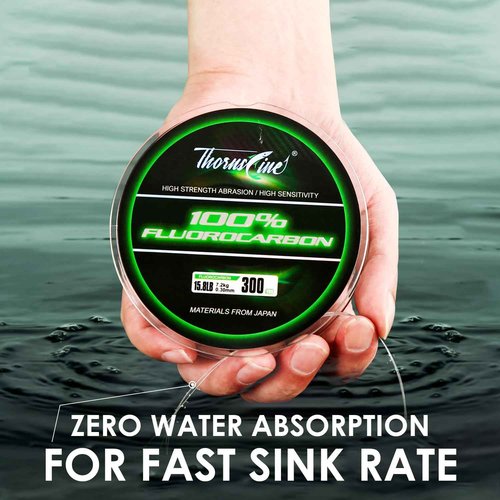 ThornsLine 100% Pure Fluorocarbon Fishing Line - Premium Leader Material from Japan - High Strength, Abrasion-Resistant, Fast Sinking - Freshwater and Saltwater Fishing Leader (37LB/0.57mm/300Yds)