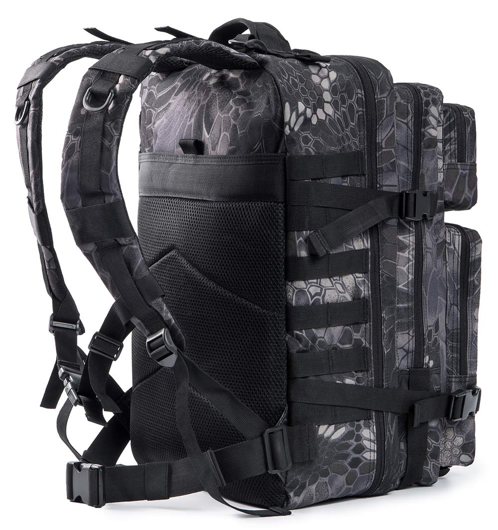 QT&QY 45L Military Tactical Backpacks Molle Army Assault Pack 3 Day Bug Out Bag Hiking Treeking Rucksack