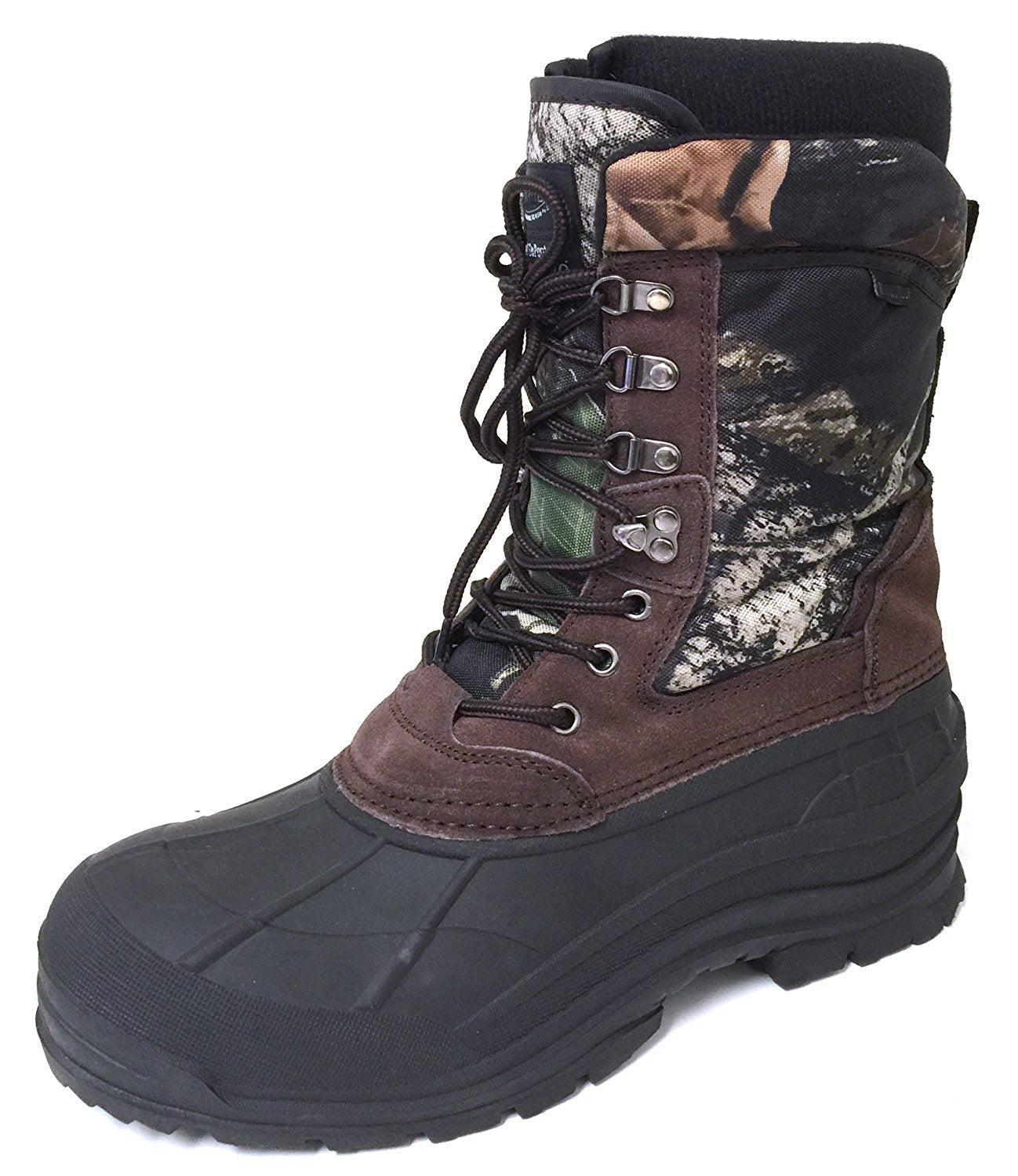 G4U-T C-10A Men's Winter Boots Cold Weather 10" Waterproof Leather & Nylon Thermolite Insulated Warm Snow Hunting Hiking Work Shoes (12 D(M) US, Camo/Brown)