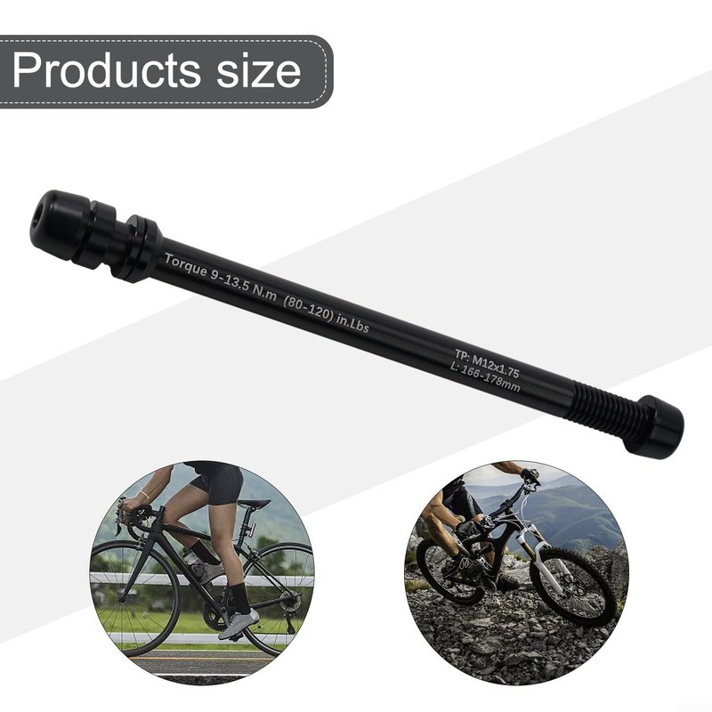 Bike Trainer Thru Axle, Aluminum Alloy Bike Trainer Quick Release Skewer Adjustable Bike Trainer Thru Axle Skewer for Road or Mountain Indoor Trainer(M12x1.5 166-178)