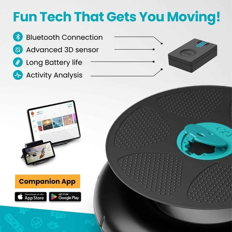 GoBalance Play - Smart Balance Board Game with Bluetooth Motion Sensors, Professional Wobble Board with 12 Interactive Games for Fun, Balance training and Home Gym Workout.