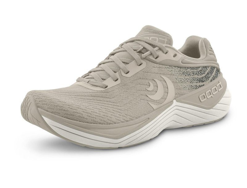 Topo Athletic Women's Ultrafly 5 Comfortable Lightweight Cushioned Durable 5MM Drop Road Running Shoes, Athletic Shoes for Road Running, Tan/White, Size 8