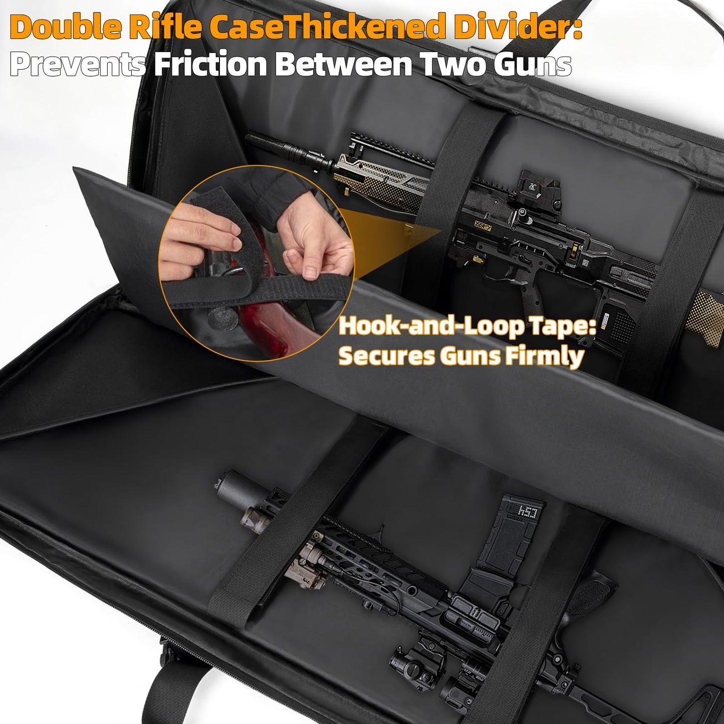 TORIBIO Double Rifle Case Gun Bag 30/34/36/42/46/48/51/55"-46" x 12" Black