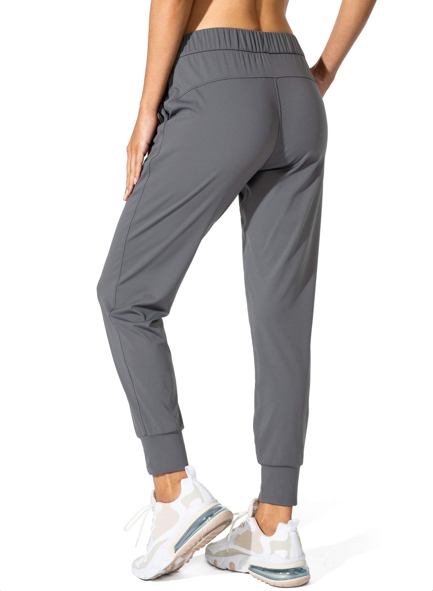 SANTINY Women's Joggers Pants Pockets Drawstring Running Sweatpants for Women Lounge Workout Jogging(Dark Grey_L)