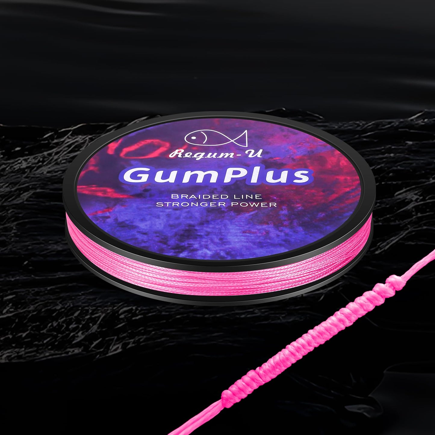 Regum-U GumMAX 150 Yards/50 LB 8X Braided Fishing Line Abrasion Resistant Superline Zero Stretch & Smaller Diameter Confuse & Never Fade in Saltwater and Freshwater (Pink,50LB-150yards)