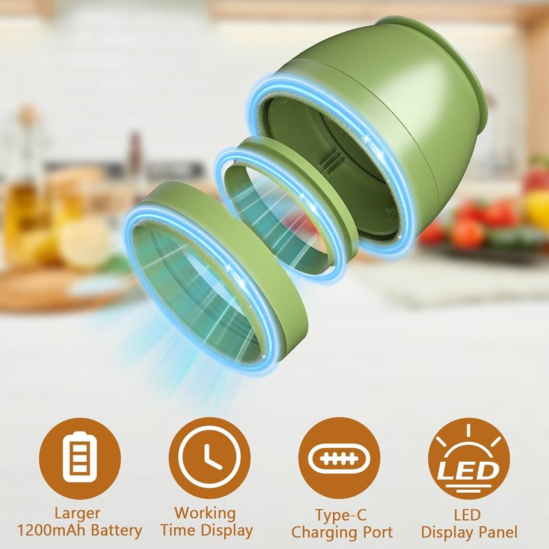Electric Mason Jar Vacuum Sealer - Automatic Food Storage Sealing Machine for Regular & Wide Mouth Jars | Green