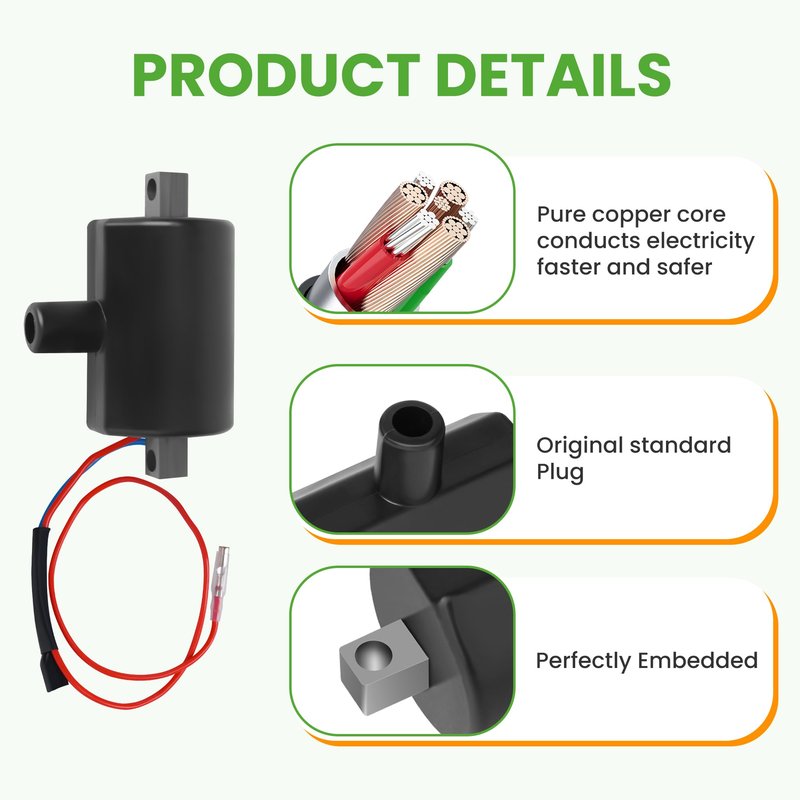 10L0L Golf Cart Ignition Coil for EZGO 2 Cycle Gas 1981-1994 Golf Cart, Replacement OEM# 23782-G1