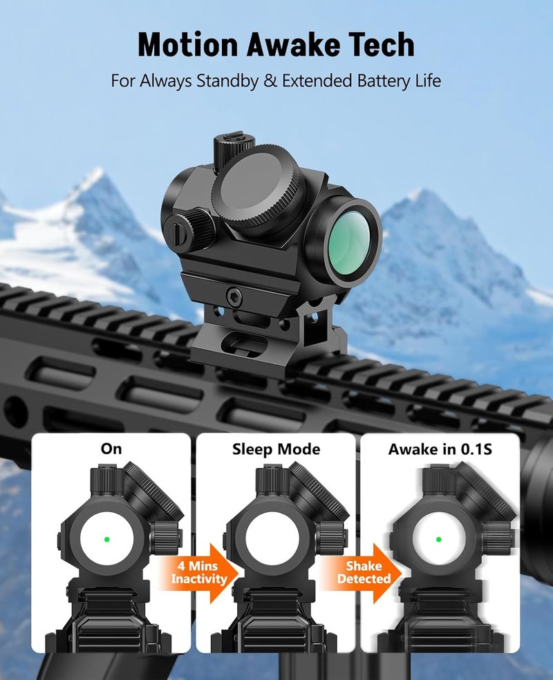 Rechargeable Red/Green Dot Sight - 3 MOA Compact Scope | 1x21mm Optics, IPX7 Waterproof, Low-Profile Mount