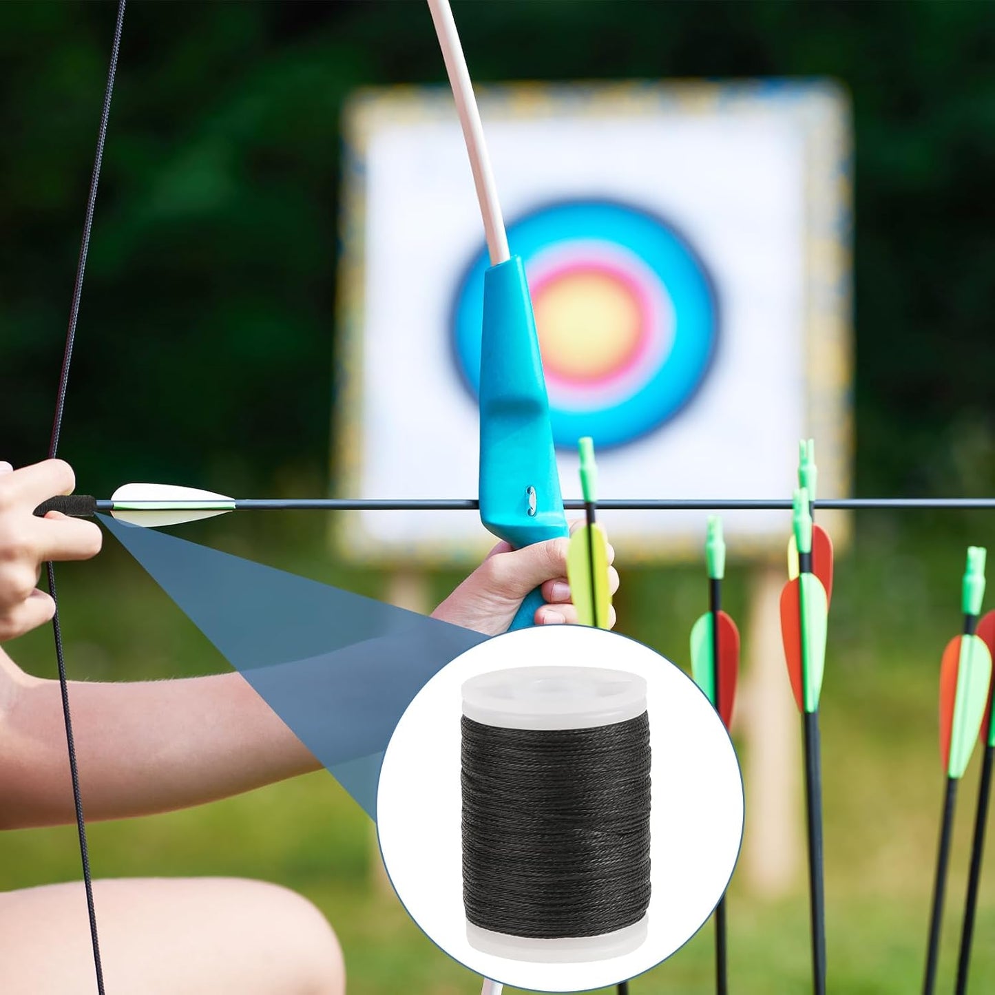 Mozeat Recurve Bow String Serving Thread - 120 Yard Nylon Bowstring for Compound Archery | Tying Nock Point Accessories
