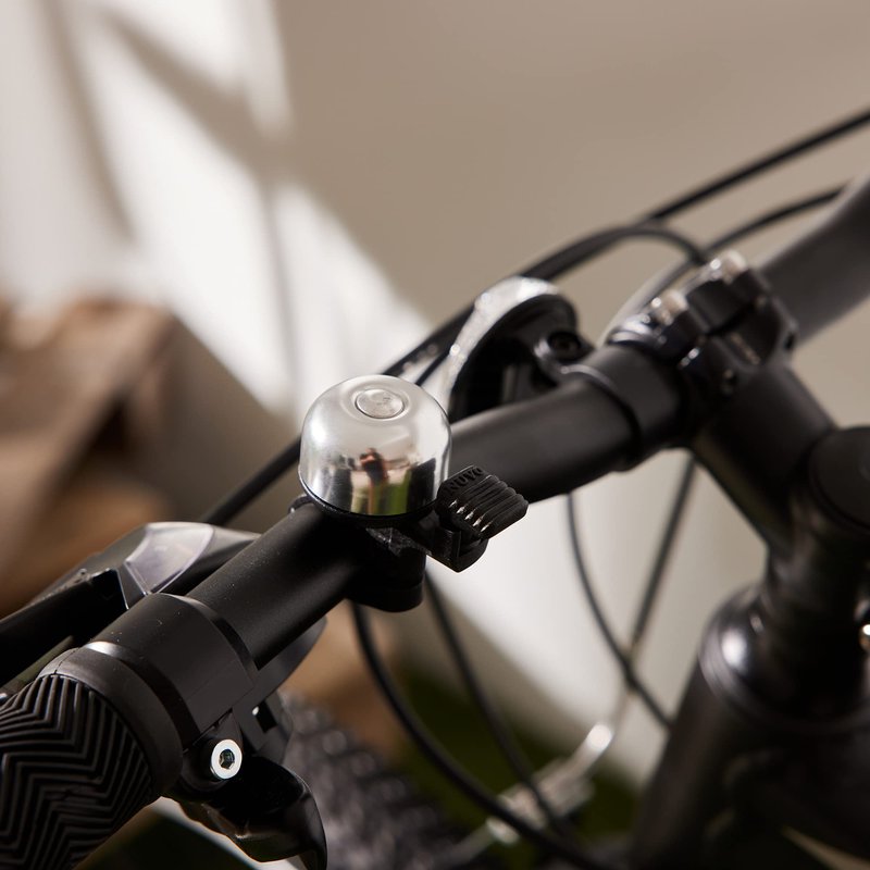 N+1 Bike Bell- Bicycle Bell with Loud, Crisp Sound for Road Bike, Mountain Bike, City Bike, Sports Bike, Cruiser Bike, BMX Bike (Silver)