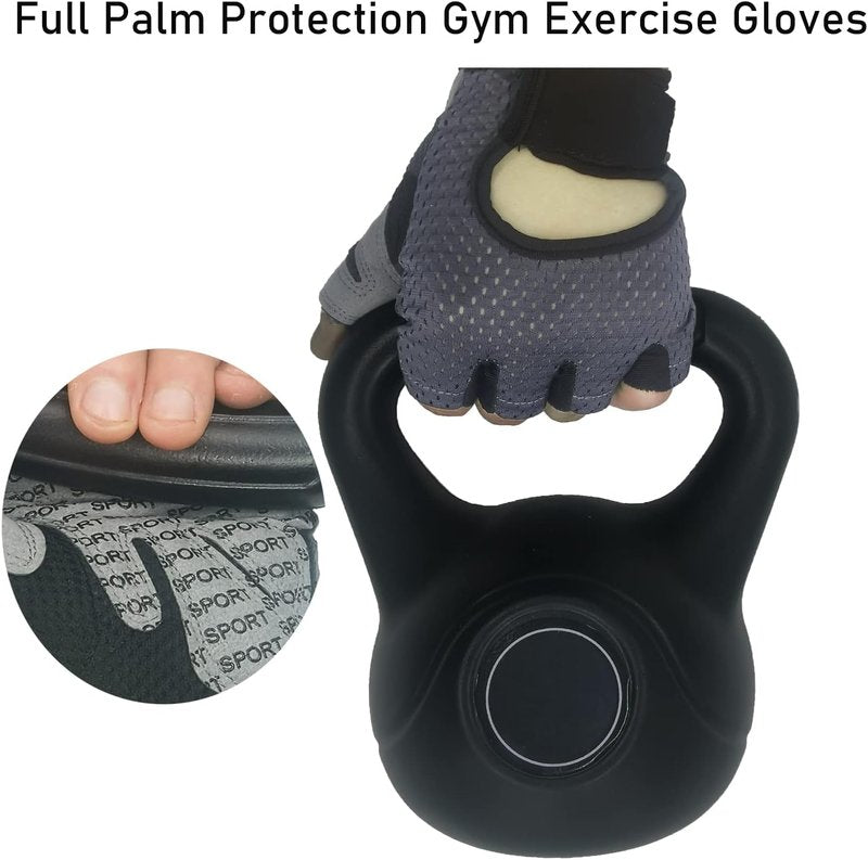 Workout Gloves for Men & Women - Fingerless Breathable Gym Gloves for Weight Lifting & Powerlifting | Full Palm Protection