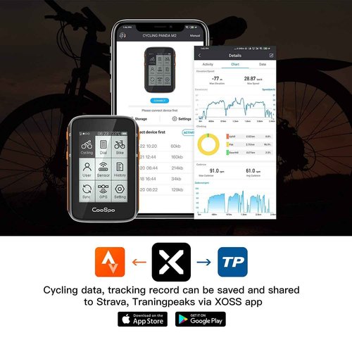 COOSPO Bundle GPS Bike Computer BC200 Cadence Speed Sensor Bluetooth ANT+ Cycling RPM Sensor BK467