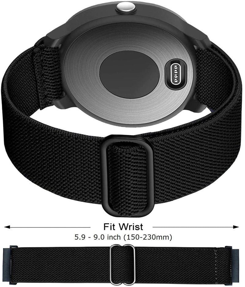 Elastic Bands for Garmin Forerunner 55/165/645/245 Music Watch Band, Garmin Vivoactive 6/5/3 Bands, 20mm Nylon Sport Wristband for Garmin Venu/Sq/Sq 2/Vivomove HR/Sport Men Women 3Pack