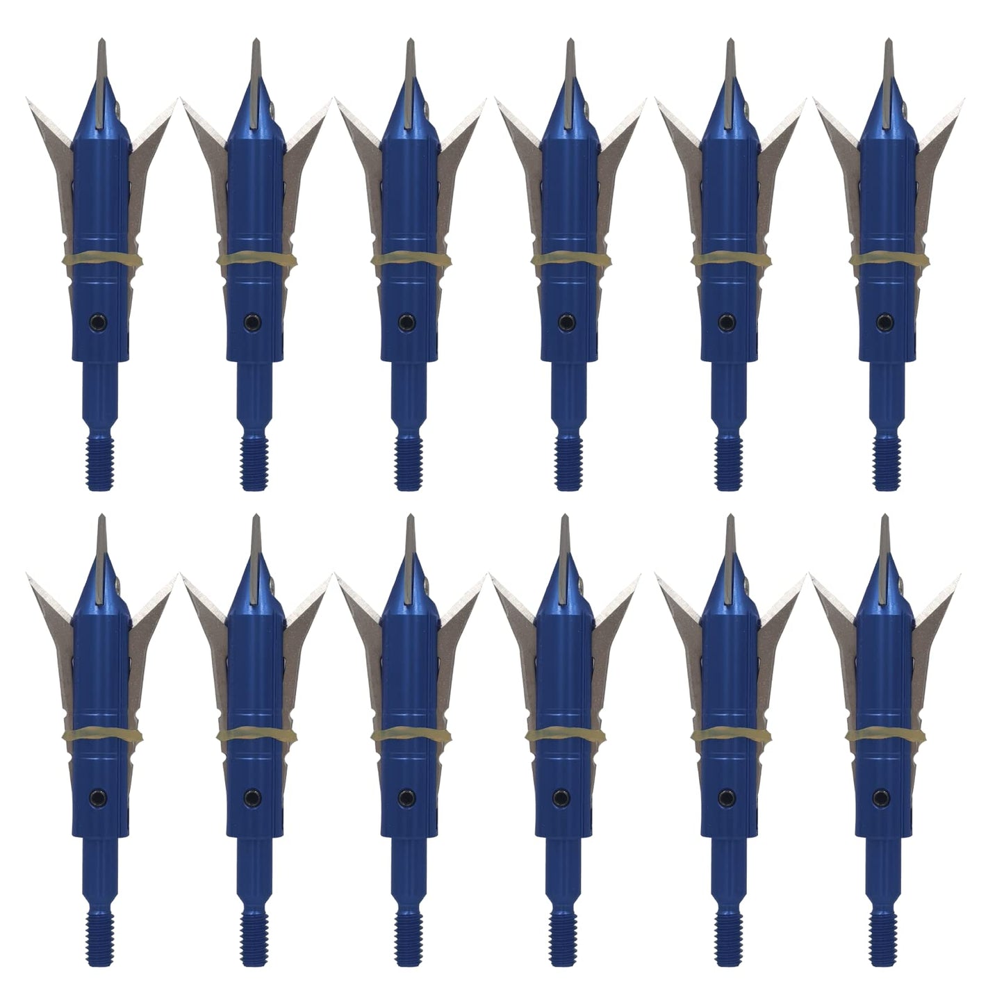 LeeMui Hunting Aluminum Archery Broadheads Blades Grain Screw-in Arrow Heads Tips Portable Case for Arrowheads Broadheads Blue