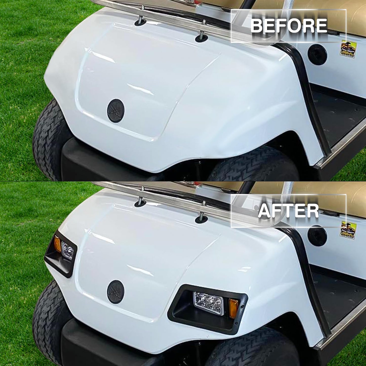 Orle Oko LED Head Light Kit For YAMAHA G14 G16 G19 G22 Gas or Electric Golf Cart Models Passenger Driver Side Replace 12V Headlights Light Kit Assembly For YAMAHA