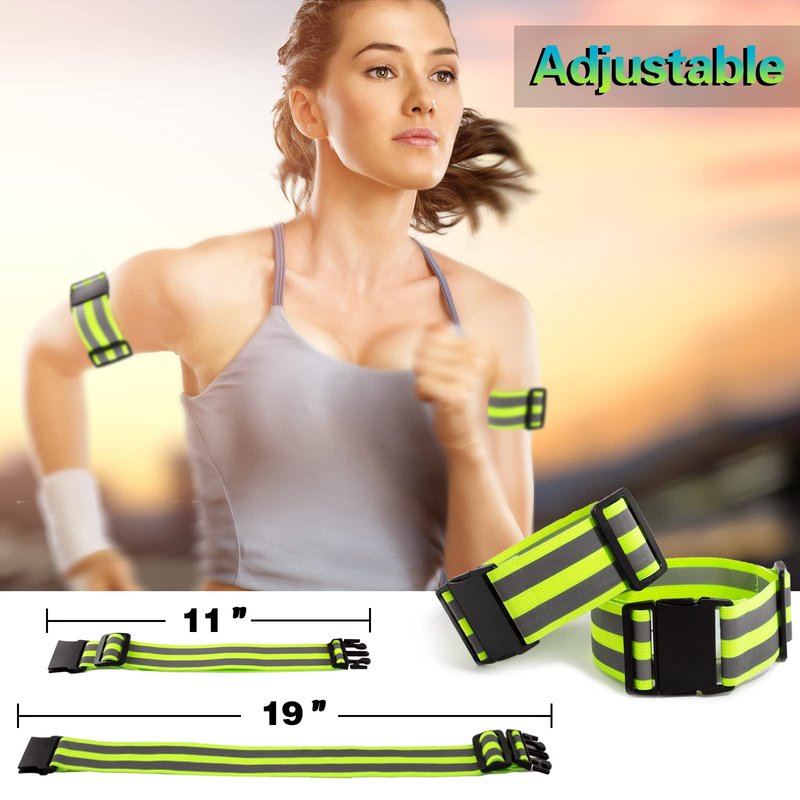 GoxRunx Reflective Running Vest Gear for Women Men Kids, Safety Reflective Vest for Night Cycling Walking Bicycle (Green)