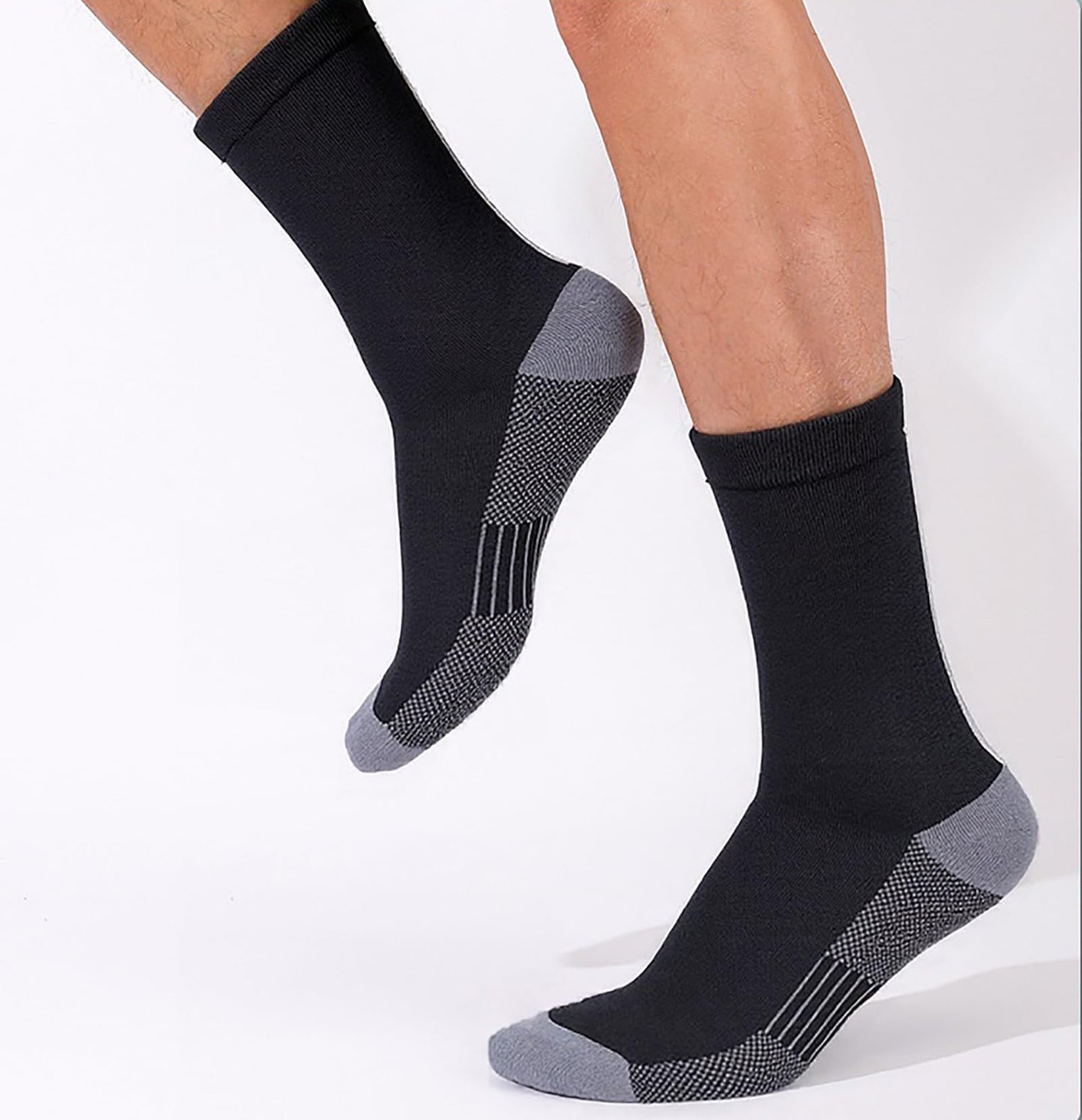 Looknniy 20 Pairs Crew Athletic Socks for Men Moisture Wicking Cushion Crew Socks for Sport Running Traveling (Color H-Black)