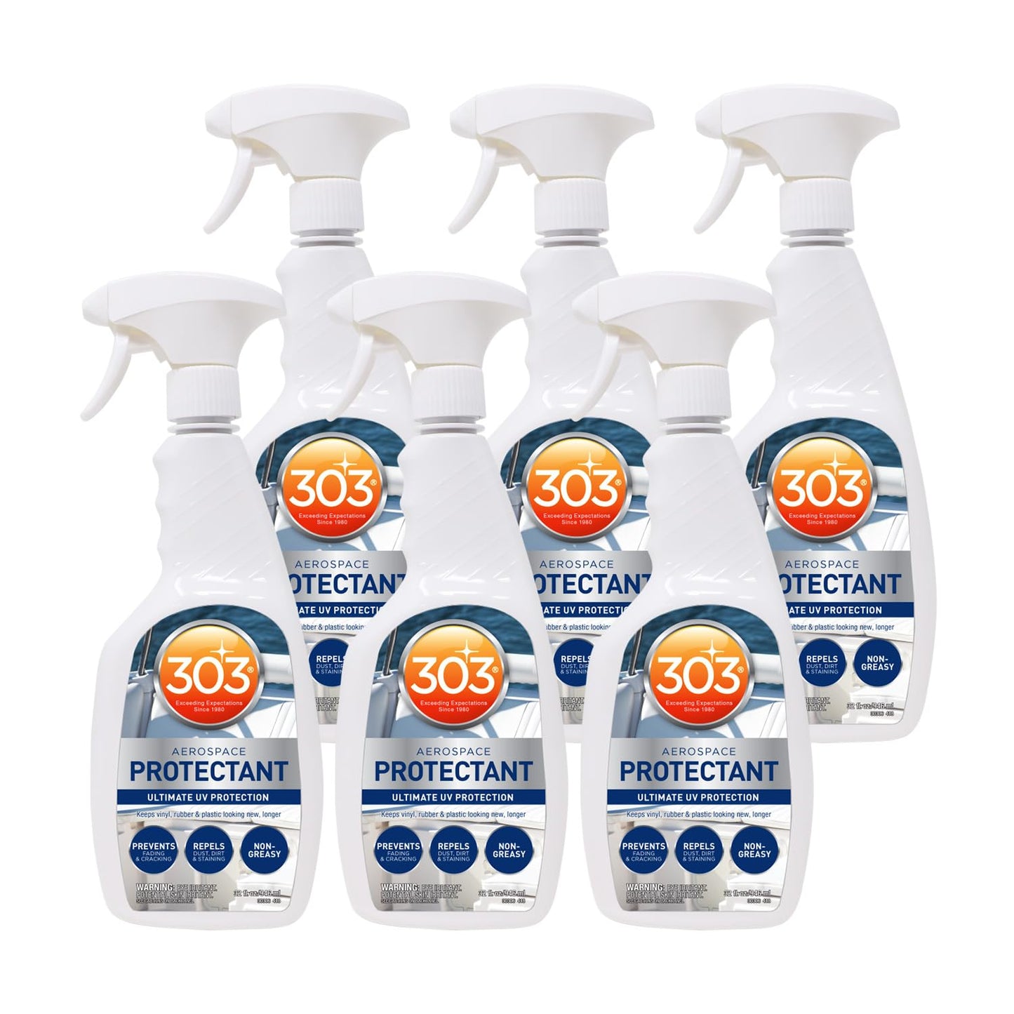 303 Marine Aerospace Protectant – UV Protection – Repels Dust, Dirt, & Staining – Smooth Matte Finish – Restores Like-New Appearance – 32 Fl. Oz. (30306-6PK)
