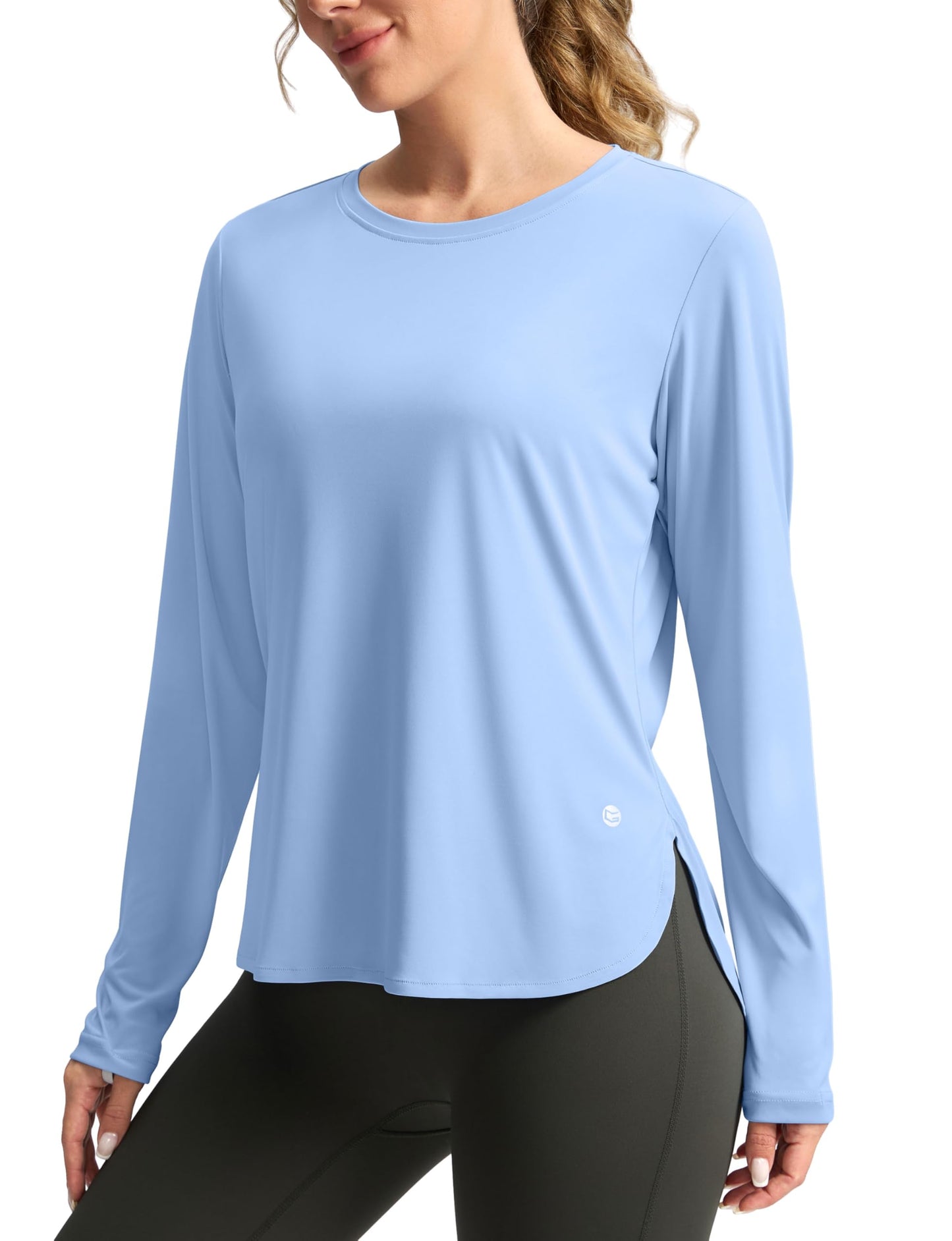 Women's Sun Shirts UPF 50+ Long Sleeve UV Protection Shirt Lightweight Quick Dry Workout Hiking Tops for Women(Haze Blue,XL)
