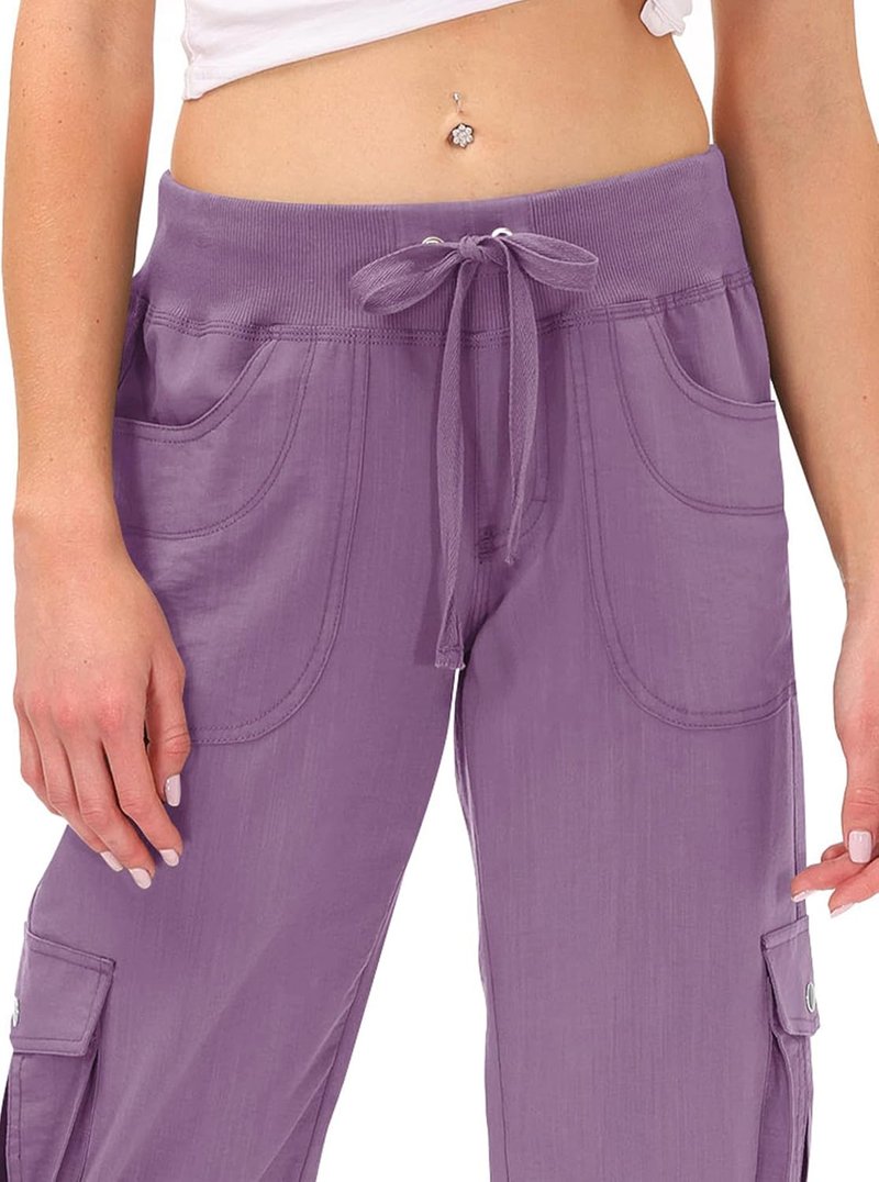 MoFiz Women's Capris - Lightweight Casual Pants with Pockets | Loose Fit Baggy Cargo for Hiking
