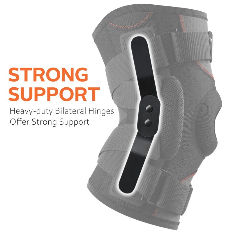 Omples Hinged Knee Brace for Knee Pain, Meniscus Tear Knee Support with Side Stabilizers for Men and Women, Patella Knee Brace for Arthritis Pain Running Working Out Black (Medium)