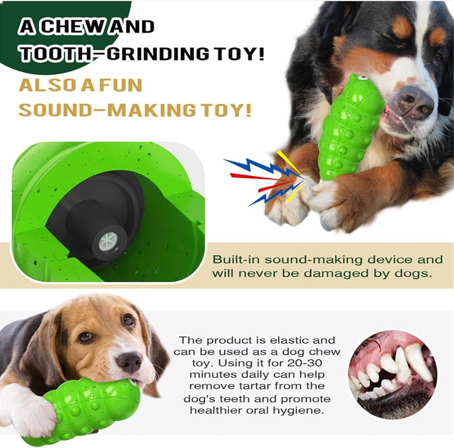 Indestructible Dog Toy for Aggressive Chewers - Durable Latex for Large Breeds | Tough Green Toy