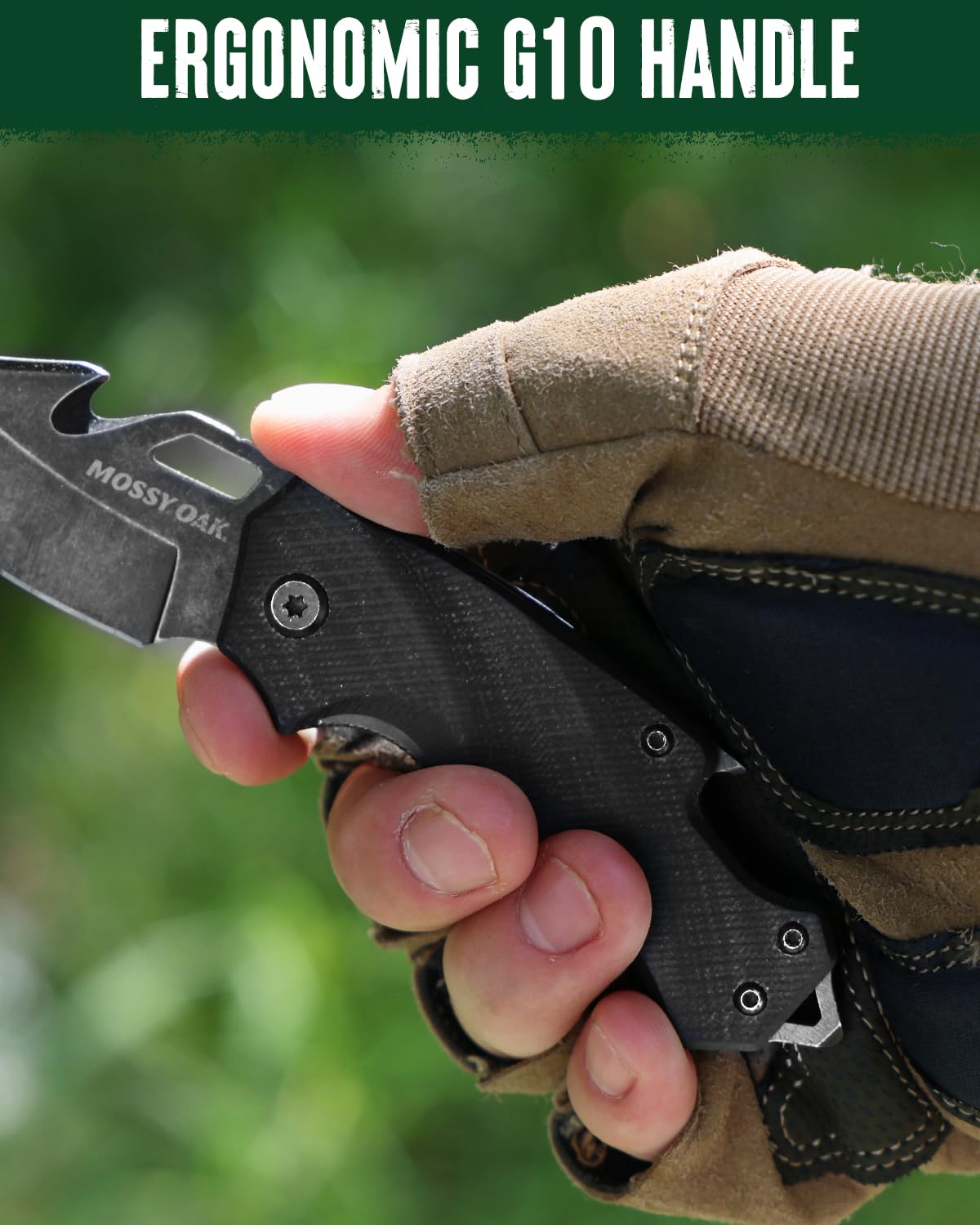 Mossy Oak Mini Folding Pocket Knife with G10 Handle, Black