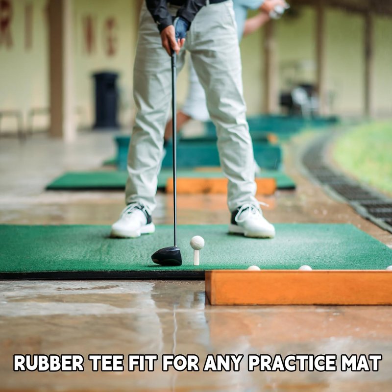 KITAINE Rubber Driving Range Golf Tees - 7 Pack Premium Rubber Tees for Indoor Outdoor Practice Mat (3 1/4")